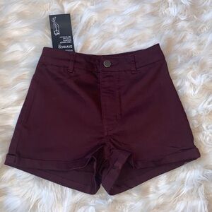 H&M Divided Burgundy Denim Jean Shorts Size 2 NWT